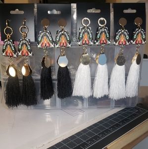 Handmade Polymer ClayTiger Tassel Earrings